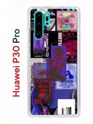 Чехол-накладка Huawei P30 Pro (580674) Kruche PRINT Стикеры Киберпанк