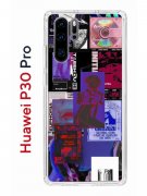 Чехол-накладка Huawei P30 Pro (580674) Kruche PRINT Стикеры Киберпанк