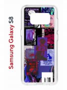 Чехол-накладка Samsung Galaxy S8 (583853) Kruche PRINT Стикеры Киберпанк