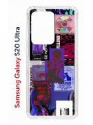 Чехол-накладка Samsung Galaxy S20 Ultra (582689) Kruche PRINT Стикеры Киберпанк