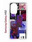 Чехол-накладка Samsung Galaxy A52 (598894) Kruche PRINT Стикеры Киберпанк