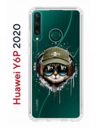 Чехол-накладка Huawei Y6p 2020 Kruche Print Кот в наушниках