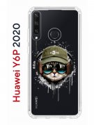 Чехол-накладка Huawei Y6p 2020 Kruche Print Кот в наушниках