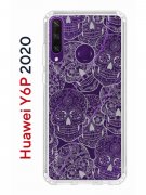 Чехол-накладка Huawei Y6p 2020 Kruche Print Skull White