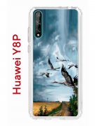 Чехол-накладка Huawei Y8P (588945) Kruche PRINT Журавли