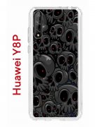 Чехол-накладка Huawei Y8P (588945) Kruche PRINT Skull gray