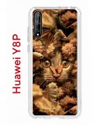 Чехол-накладка Huawei Y8P (588945) Kruche PRINT Котик с рыбками