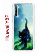 Чехол-накладка Huawei Y8P/Honor 30i/Huawei P Smart S 2020 Kruche Print Черный кот