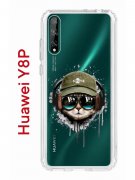 Чехол-накладка Huawei Y8p/Honor 30i/P Smart S 2020 Kruche Print Кот в наушниках