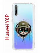 Чехол-накладка Huawei Y8p/Honor 30i/P Smart S 2020 Kruche Print Кот в наушниках