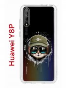 Чехол-накладка Huawei Y8p/Honor 30i/P Smart S 2020 Kruche Print Кот в наушниках