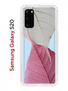 Чехол-накладка Samsung Galaxy S20 Kruche Print Pink and white