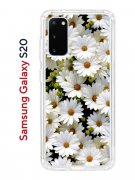 Чехол-накладка Samsung Galaxy S20 Kruche Print Ромашки
