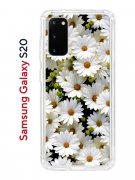 Чехол-накладка Samsung Galaxy S20 Kruche Print Ромашки