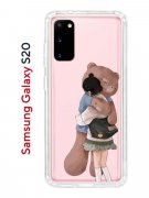 Чехол-накладка Samsung Galaxy S20 (582682) Kruche PRINT Девочка с мишкой