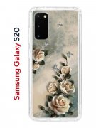 Чехол-накладка Samsung Galaxy S20 Kruche Print Белая роза