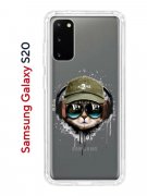 Чехол-накладка Samsung Galaxy S20 Kruche Print Кот в наушниках