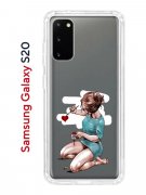 Чехол-накладка Samsung Galaxy S20 Kruche Print Рисуя любовь