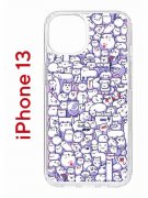 Чехол-накладка Apple iPhone 13 (606542) Kruche PRINT Коты пиксель