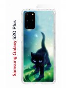 Чехол-накладка Samsung Galaxy S20 Plus Kruche Print Черный кот