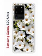Чехол-накладка Samsung Galaxy S20 Ultra Kruche Print Ромашки