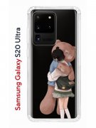 Чехол-накладка Samsung Galaxy S20 Ultra Kruche Print Девочка с мишкой