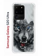 Чехол-накладка Samsung Galaxy S20 Ultra Kruche Print Волк