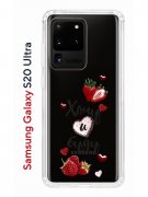 Чехол-накладка Samsung Galaxy S20 Ultra Kruche Print Ягодный микс