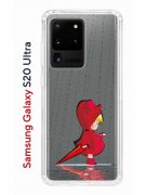 Чехол-накладка Samsung Galaxy S20 Ultra Kruche Print Девочка с зонтом