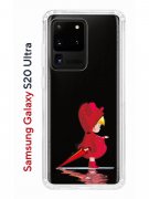 Чехол-накладка Samsung Galaxy S20 Ultra Kruche Print Девочка с зонтом