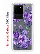 Чехол-накладка Samsung Galaxy S20 Ultra Kruche Print Roses