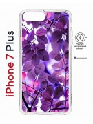 Чехол-накладка Apple iPhone 7 Plus (626141) Kruche PRINT Purple leaves