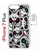 Чехол-накладка Apple iPhone 7 Plus (626141) Kruche PRINT Angry Cats