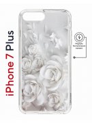 Чехол-накладка iPhone 7 Plus/8 Plus Kruche Magnet Print White roses