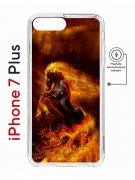 Чехол-накладка iPhone 7 Plus/8 Plus Kruche Magnet Print Конь огонь