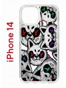 Чехол-накладка Apple iPhone 14  (625957) Kruche PRINT Angry Cats