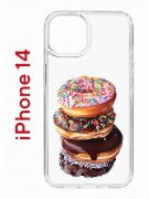Чехол-накладка Apple iPhone 14  (625957) Kruche PRINT Donuts