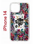 Чехол-накладка Apple iPhone 14  (625957) Kruche PRINT Music