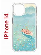 Чехол-накладка Apple iPhone 14  (625957) Kruche PRINT озеро цветов