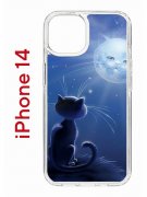 Чехол-накладка Apple iPhone 14  (625957) Kruche PRINT Лунный кот