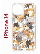 Чехол-накладка Apple iPhone 14  (625957) Kruche PRINT Котики