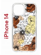 Чехол-накладка Apple iPhone 14  (625957) Kruche PRINT Ягоды и Цветы