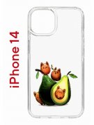 Чехол-накладка Apple iPhone 14  (625957) Kruche PRINT Авокотики