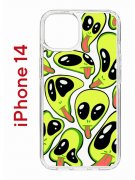 Чехол-накладка Apple iPhone 14  (625957) Kruche PRINT Инопланетянин