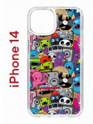 Чехол-накладка Apple iPhone 14  (625957) Kruche PRINT Monsters music