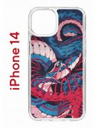 Чехол-накладка iPhone 14 Kruche Print Японская змея