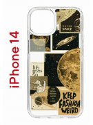 Чехол-накладка iPhone 14 Kruche Print Стикеры Космос