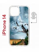 Чехол-накладка Apple iPhone 14  (625959) Kruche PRINT Журавли