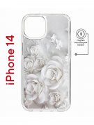 Чехол-накладка iPhone 14 Kruche Magnet Print White roses