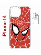 Чехол-накладка iPhone 14 Kruche Magnet Print Человек-Паук красный